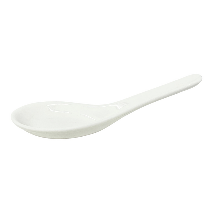 白陶瓷湯匙 - Ceramic Soup Spoon White