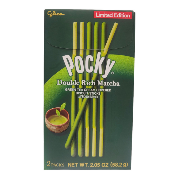 百吉餅乾濃綠茶 - Pocky Double Rice Matcha Cookie Stick 2-ct