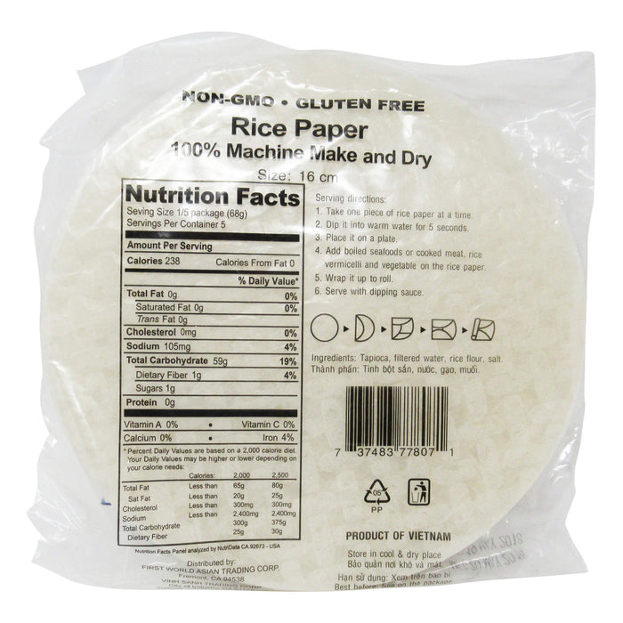 三女泰米紙 - Vietnamese Banh Trang 16cm Rice Paper 65-ct