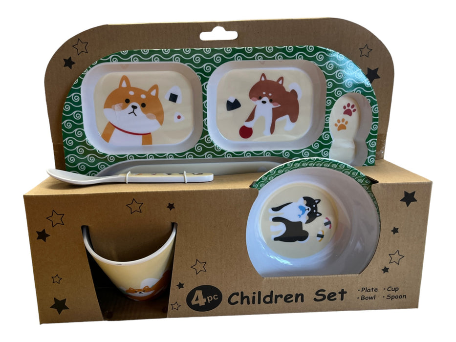 Melamine Children Dish Dog Set 4-ct