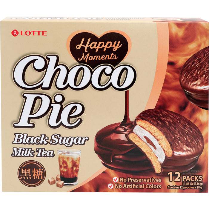 樂天黑糖奶茶巧克力鬆餅 - Lotte Choco Pie Brown Sugar 12-ct