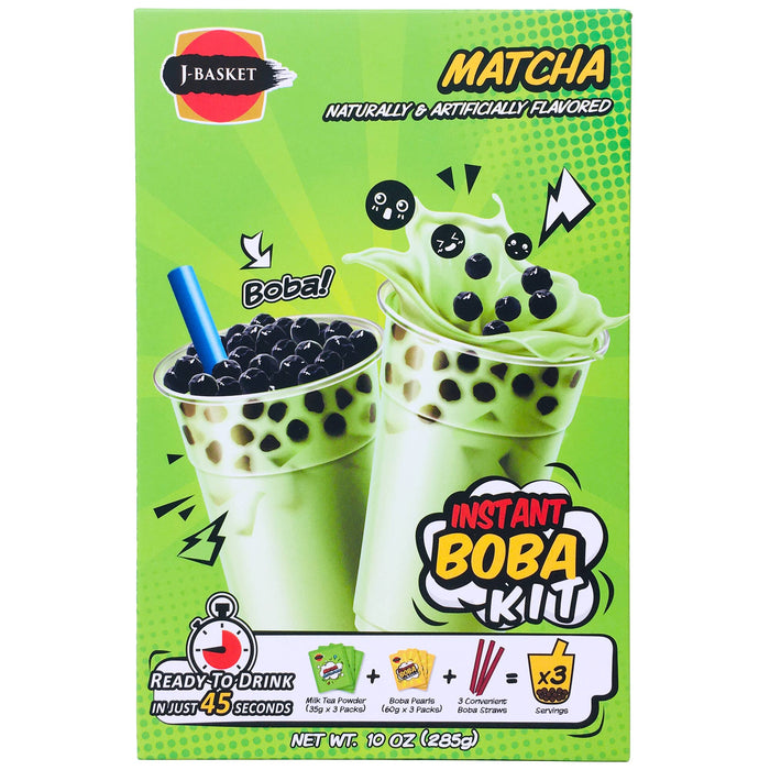 日本抹茶味沖泡型珍珠奶茶 - J-Basket Boba Kit Matcha Tea Flavor 3-ct