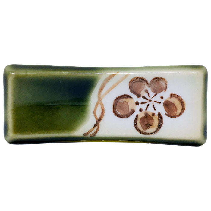 日式陶瓷筷架(綠) - Chopstick Rest Green Flower 2.5"L