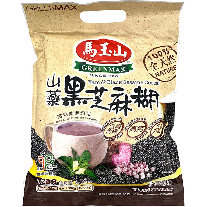 馬玉山山藥黑芝麻糊 - Taiwanese Greenmax Yam Sesame Cereal 12-ct