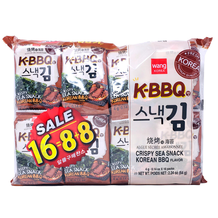 韓國王海苔 - Wang Crispy Sea Snack BBQ Flavor 16-ct